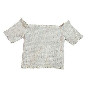 White off the shoulder crop top